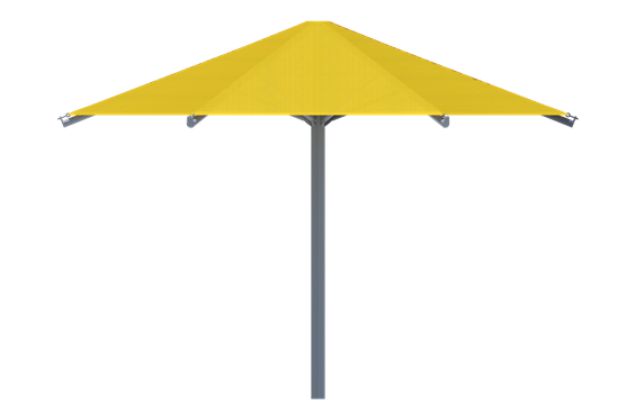 Single Post Hexagon Shade Structure