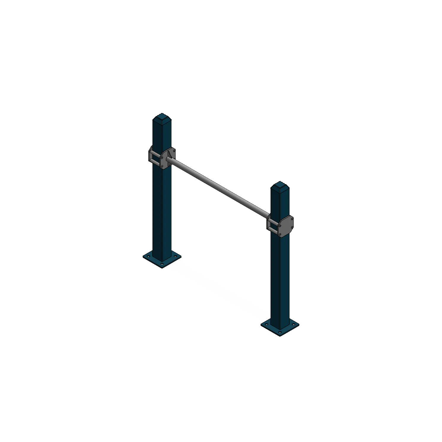 Outdoor-Fit straight pull-up bar station with posts and horizontal bar