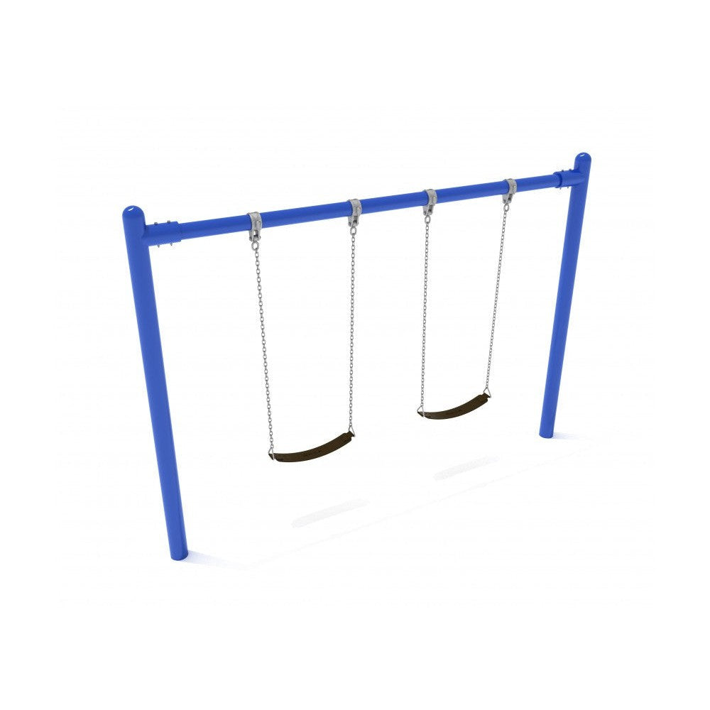 OWS Elite Single Post Swing, powder-coated steel swing frame with belt seat, an example of the swing hardware discussed in this guide