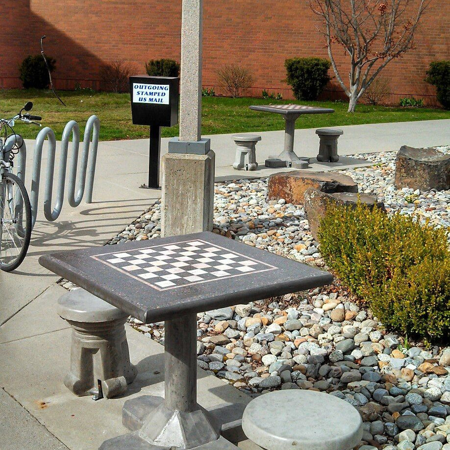 Stone Age Concrete Outdoor Chess Table