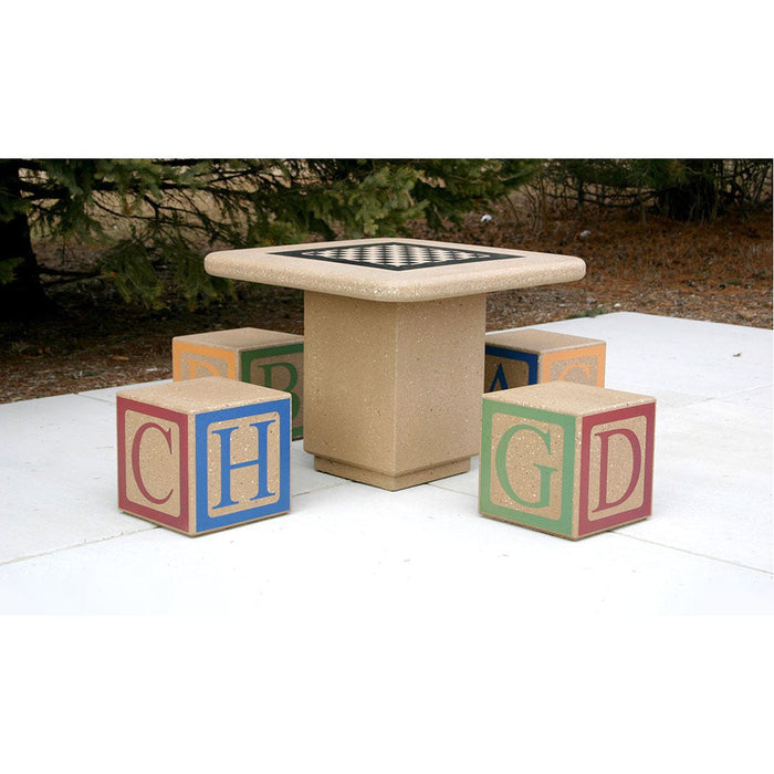 Children’s Outdoor Chess Table with Four Stools (T7155)