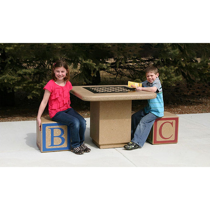 Children’s Outdoor Chess Table with Two Stools (T7150)