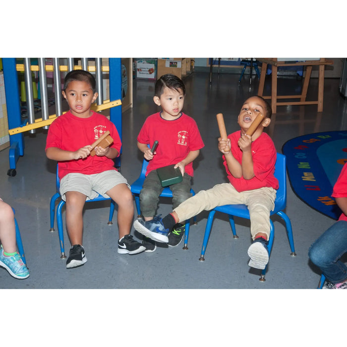 PlayMore Design Eco Percussion Set (24 Recycled Plastic Instruments) - Green/Cedar