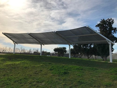 Slanted Cantilever Wing Cabled Shade Structure