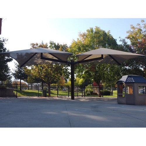 Single Post Pyramid Cantilever Shade Structure