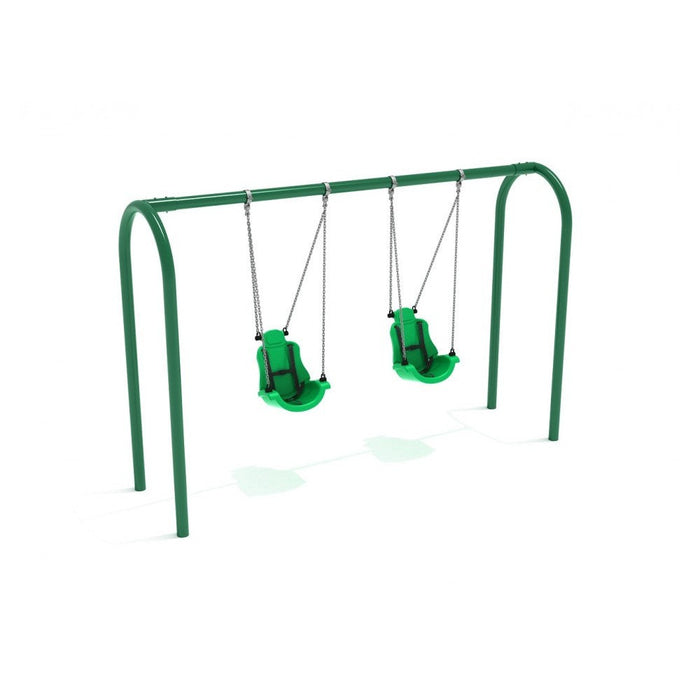 Playground Equipment  8 feet High Elite Arch Post Swing with Child Adaptive Seats