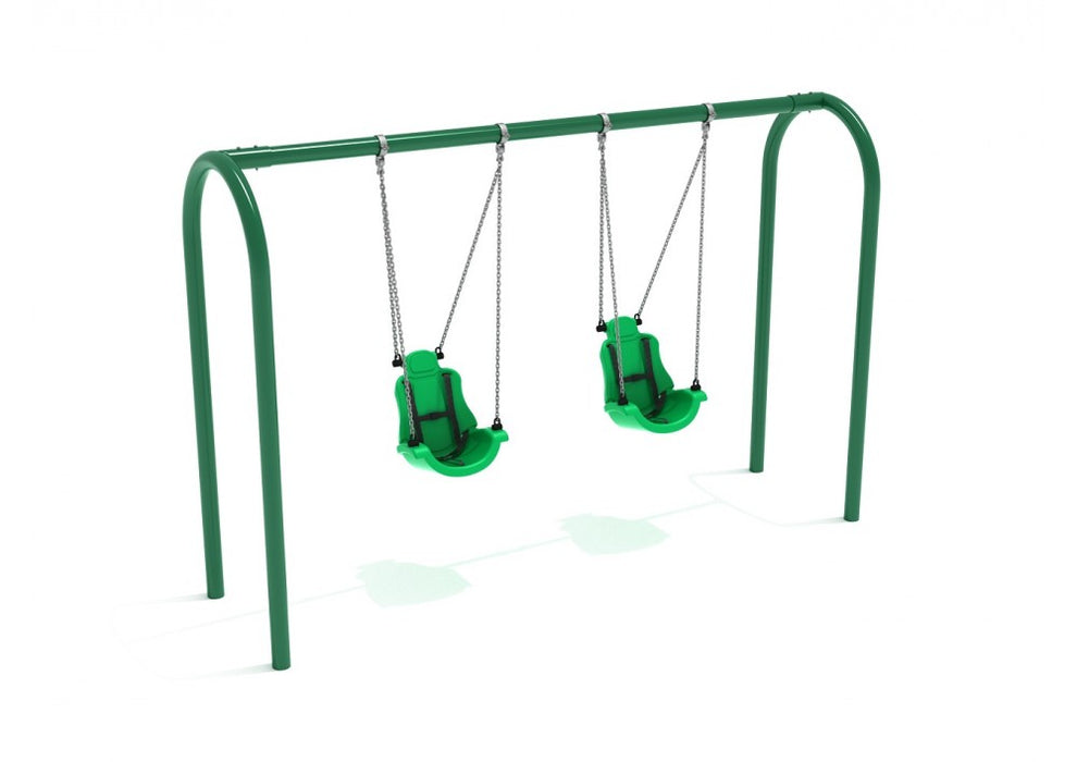 Playground Equipment  8 feet High Elite Arch Post Swing with Child Adaptive Seats