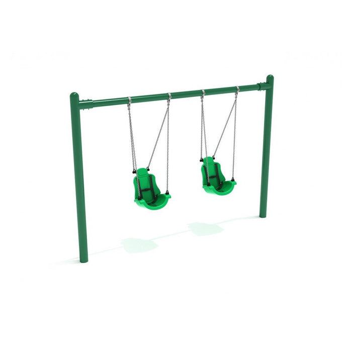 Playground Equipment 8 feet High Elite Single Post Swing with Child Adaptive Seats