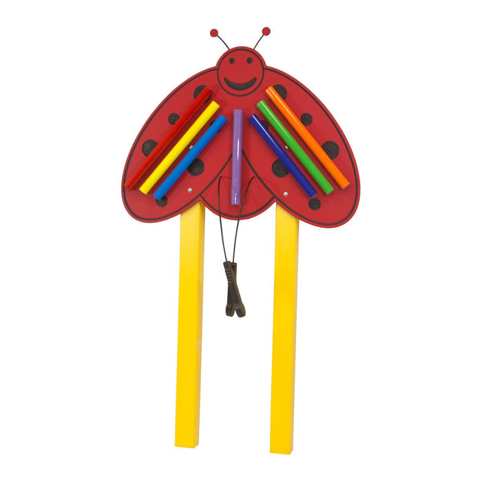 EnSoul Ladybug 7 Rainbow Chimes In Ground - Red/Black