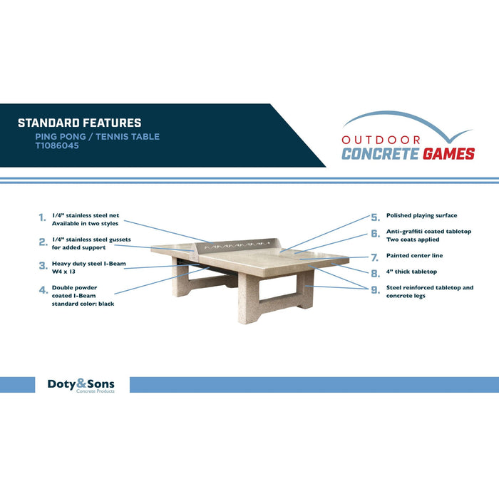 Concrete Ping Pong / Table Tennis (T1086045)