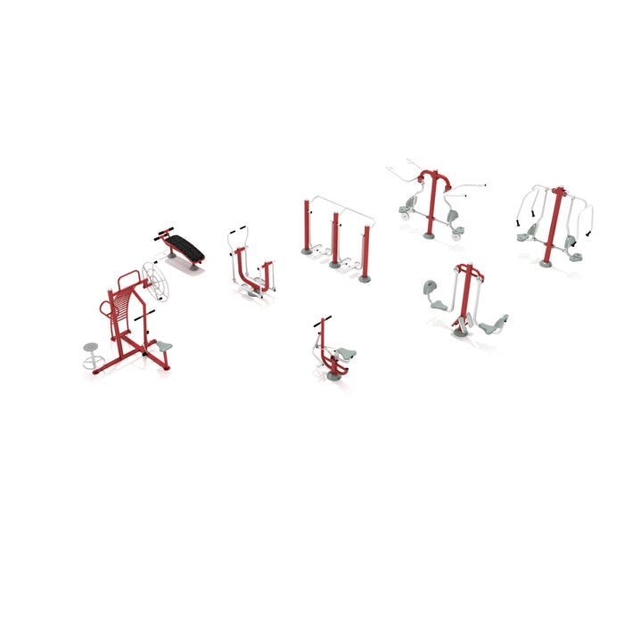 Playground Fitness No Shortcuts Outdoor Fitness Equipment Package – Quick-Ship Unit (Inground, Black/Silver)