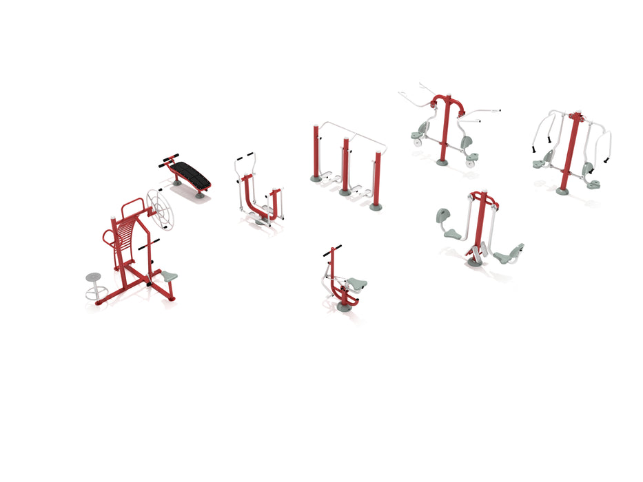 *$2,000 OFF | In-Stock Unit | Playground Fitness No Shortcuts Outdoor Fitness Equipment Package| Inground Only | Black/Silver Only*