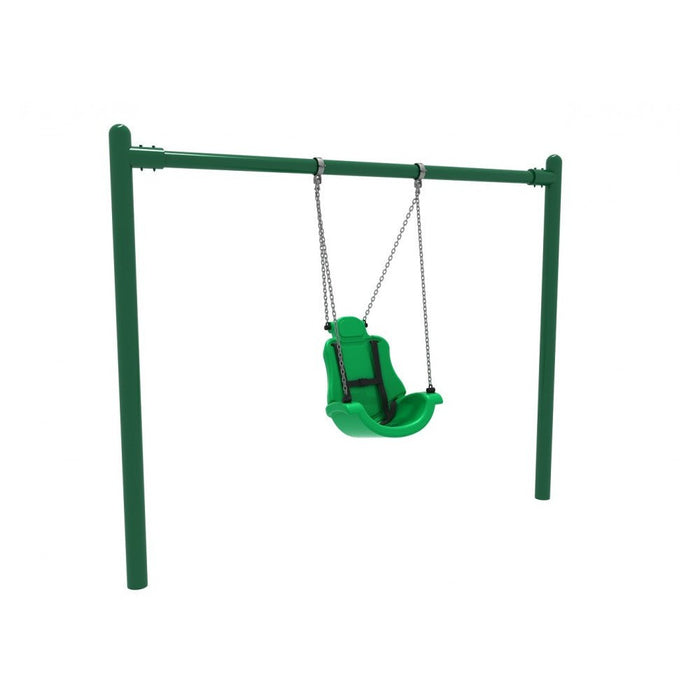 Eight Inch Pitching Ramp Playground Equipment 8 feet High Elite Single Post Adaptive Swing ...