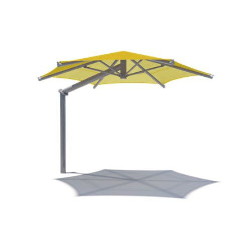 hexagon patio umbrella stand Single Post Hexagon Cantilever Shade Structure — Outdoor Workout Supply