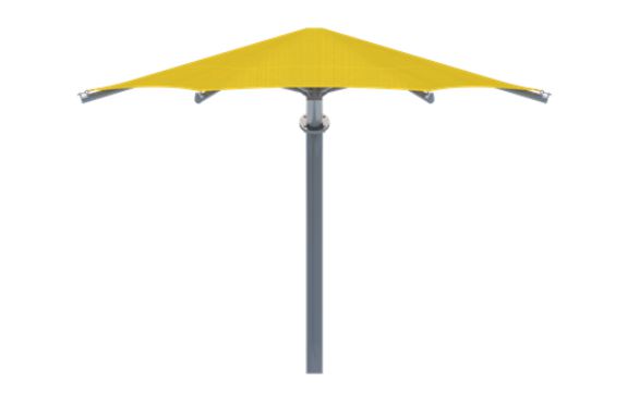 Single Post Hexagon Cantilever Shade Structure