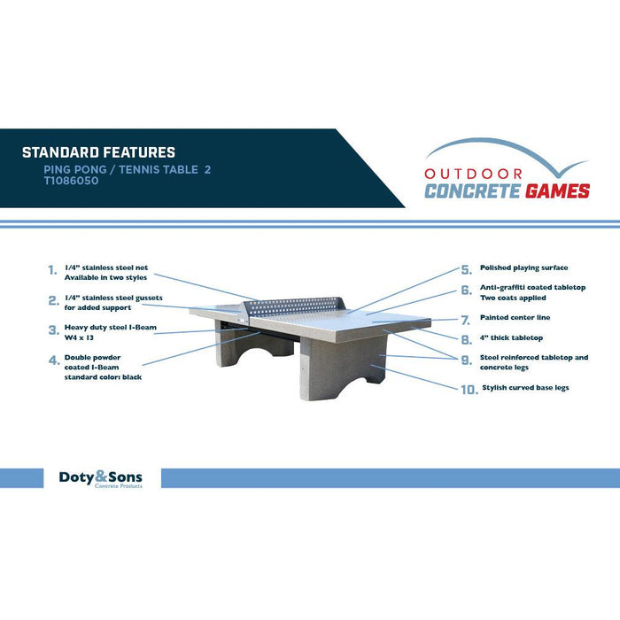 Concrete Ping Pong / Table Tennis 2 (T1086050)