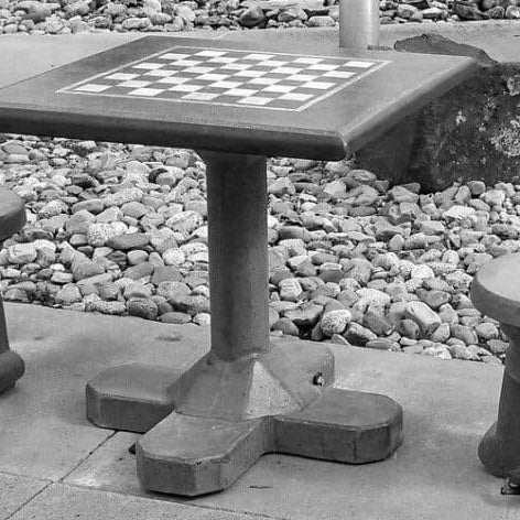 Stone Age Concrete Outdoor Chess Table (Knight Style)