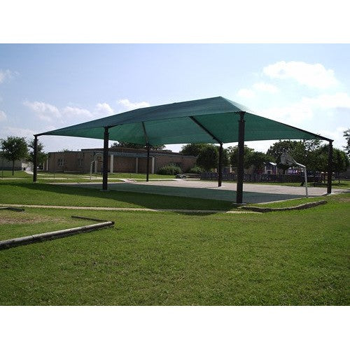 6-Column Super Span Hip Shade Structure (Basketball Court Style Shade)