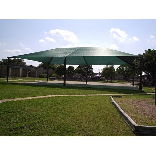 6-Column Super Span Hip Shade Structure (Basketball Court Style Shade)