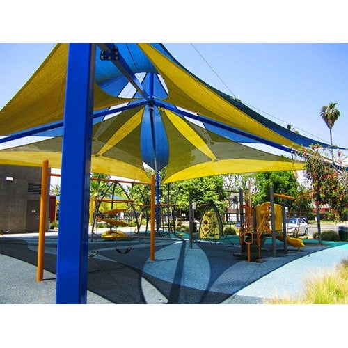 Super Span Pyramid Multi-Level Multi-Panel Shade Structure