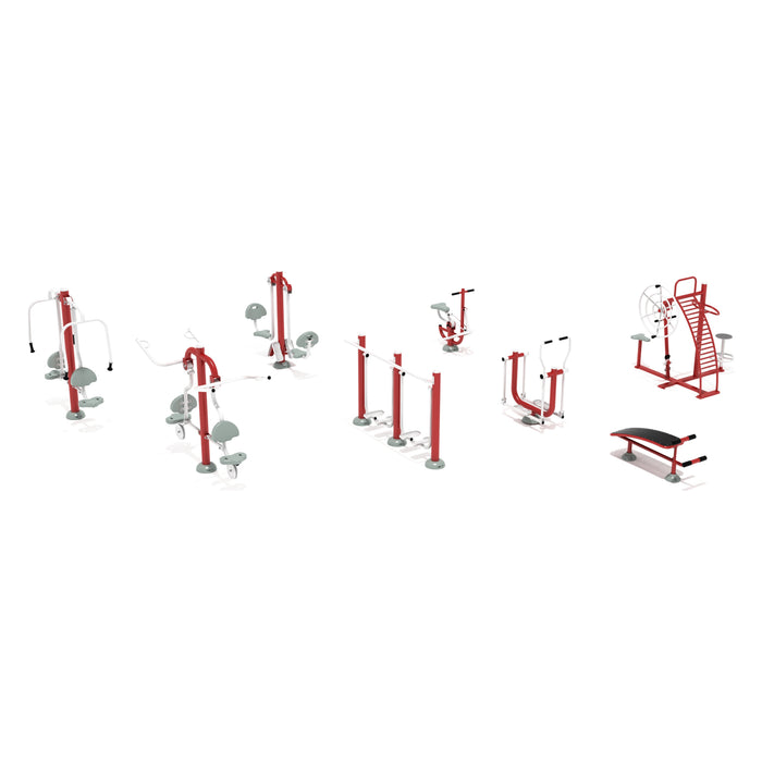 Playground Fitness No Shortcuts Outdoor Fitness Equipment Package – Quick-Ship Unit (Inground, Black/Silver)