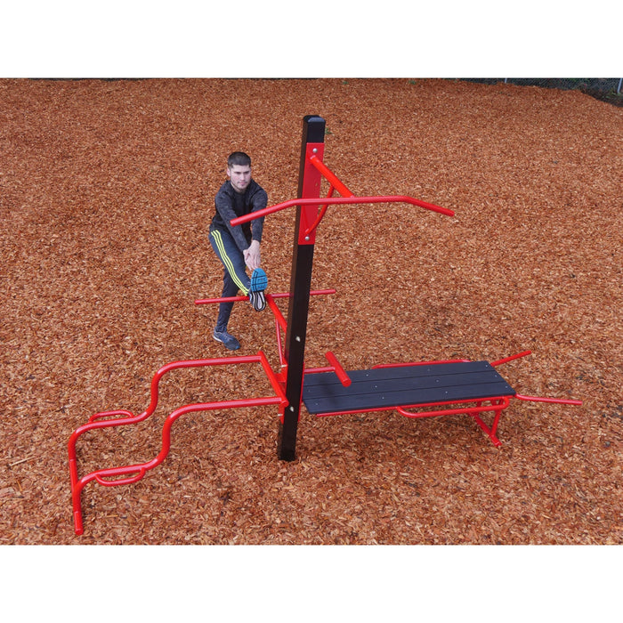 ExerTRAC Model 1322 (Multi-Activity Bench-Push-Up Dip/Pull-Up/Leg Stretch)-Outdoor Workout Supply