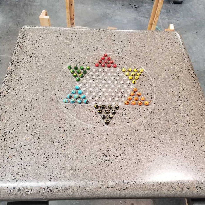 Stone Age Concrete Outdoor Chinese Checkers Table