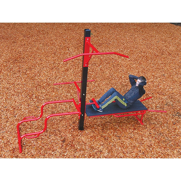 ExerTRAC Model 1322 (Multi-Activity Bench-Push-Up Dip/Pull-Up/Leg Stretch)-Outdoor Workout Supply