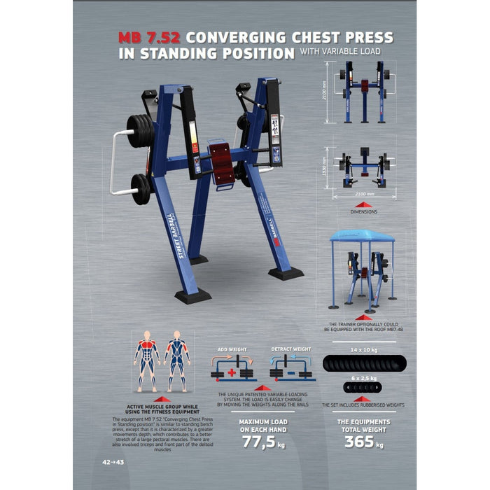 Street Barbell USA Convergent Chest Press (Outdoor Gym Equipment)-Outdoor Workout Supply
