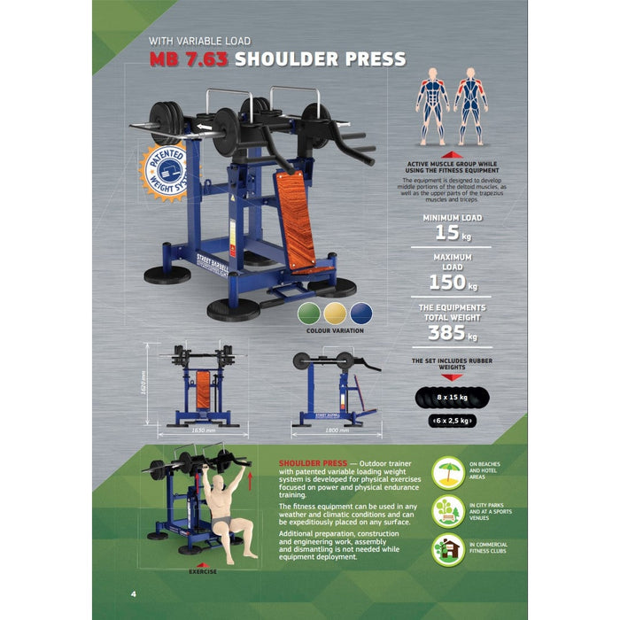Street Barbell USA Shoulder Press-Outdoor Workout Supply