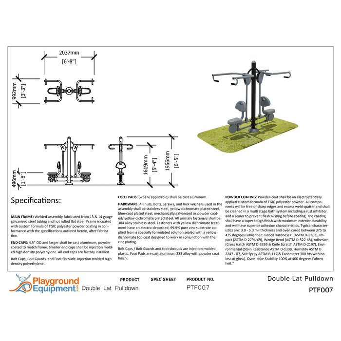 Playground Equipment Double Station Lat Pulldown-Outdoor Workout Supply