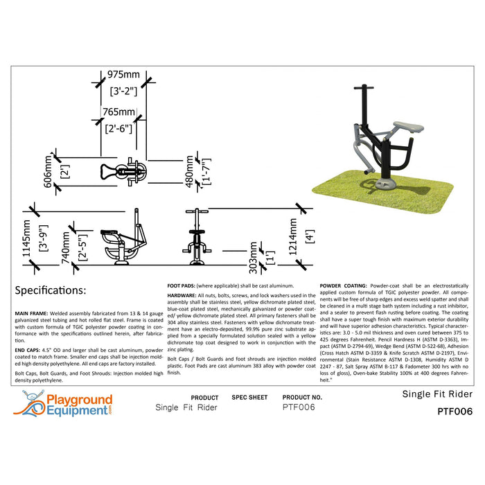 Fit Rider Exercise Unit Playground Fitness Single Station Fit Rider — Outdoor Workout Supply