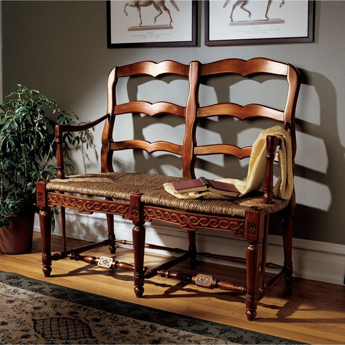 Design Toscano- French Provincial Ladderback Settee