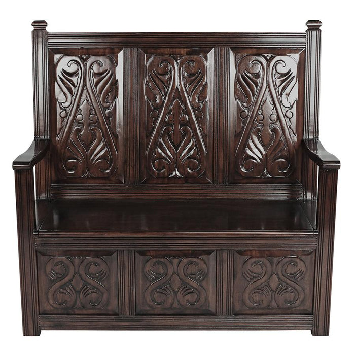 Design Toscano- Historic Mahogany Monk's Bench