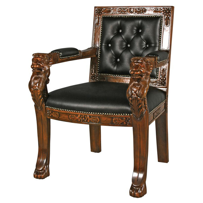 Design Toscano- Beardsley Lion Leather Armchair