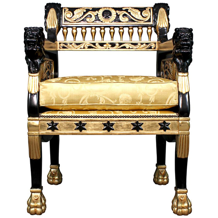 Design Toscano- Caesar's Royal Lions Hand-Carved Throne Chair