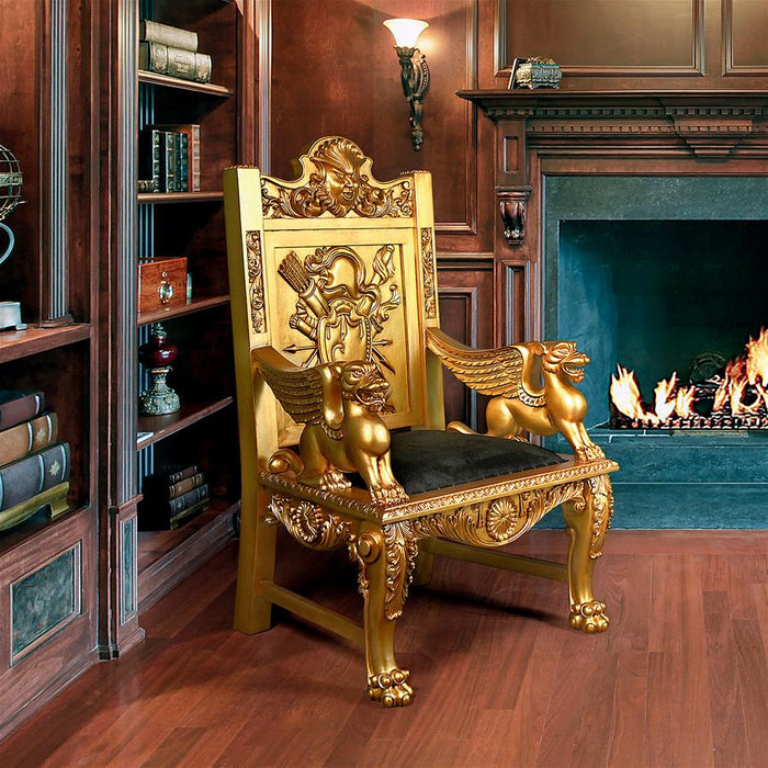 Design Toscano- Alfred the Great Golden Throne Chair