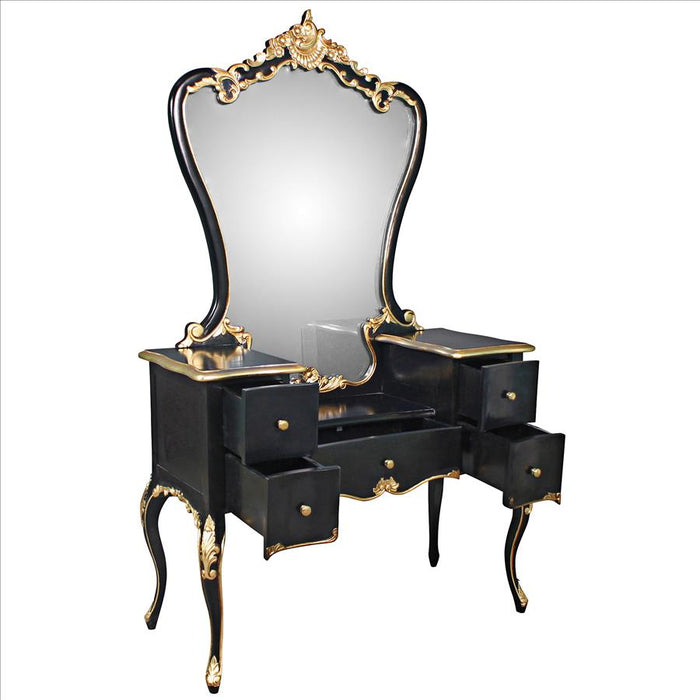 Design Toscano- Isabella Waterfall Vanity Dressing Table with Mirror