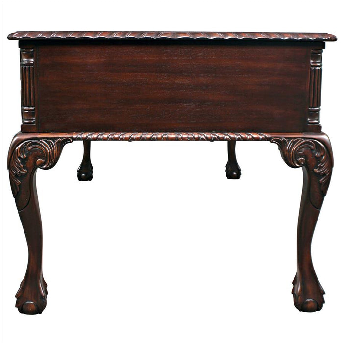 Design Toscano- 19th Century Chippendale Mahogany Partners Writing Desk