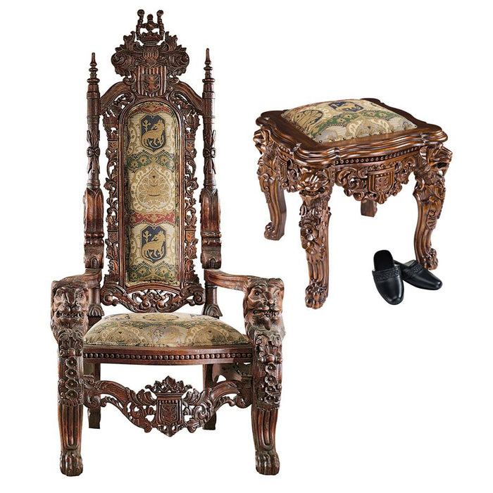 Design Toscano- The Lord Raffles Throne and Ottoman Set