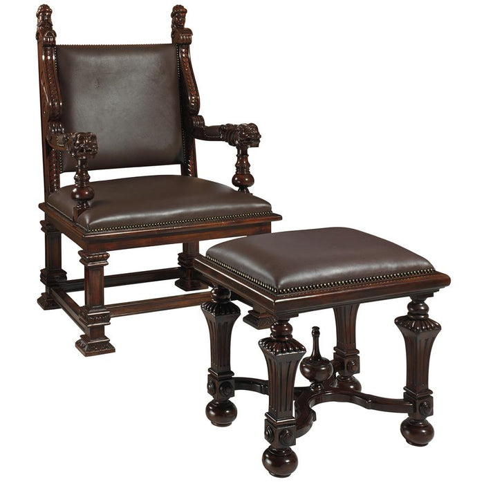 Design Toscano- Lord Cumberland's Throne Chair and Foot Stool