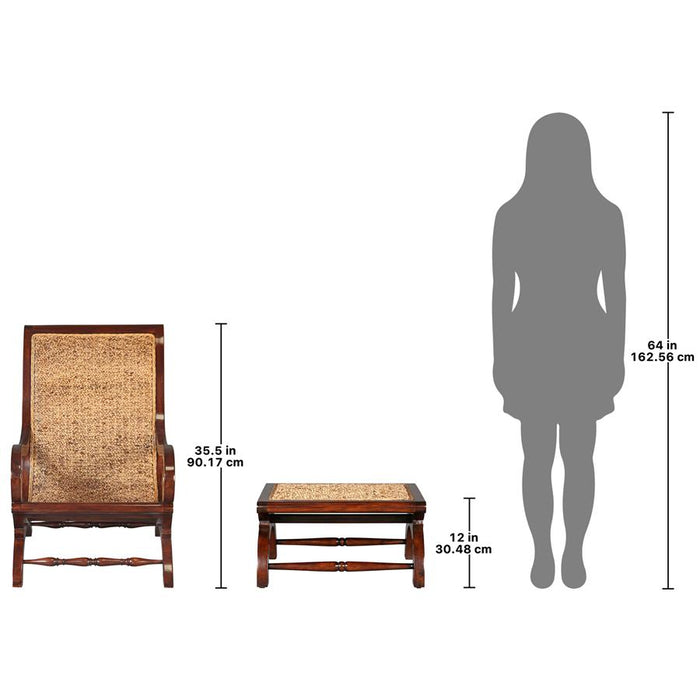 Design Toscano- British Plantation Chair and Footstool
