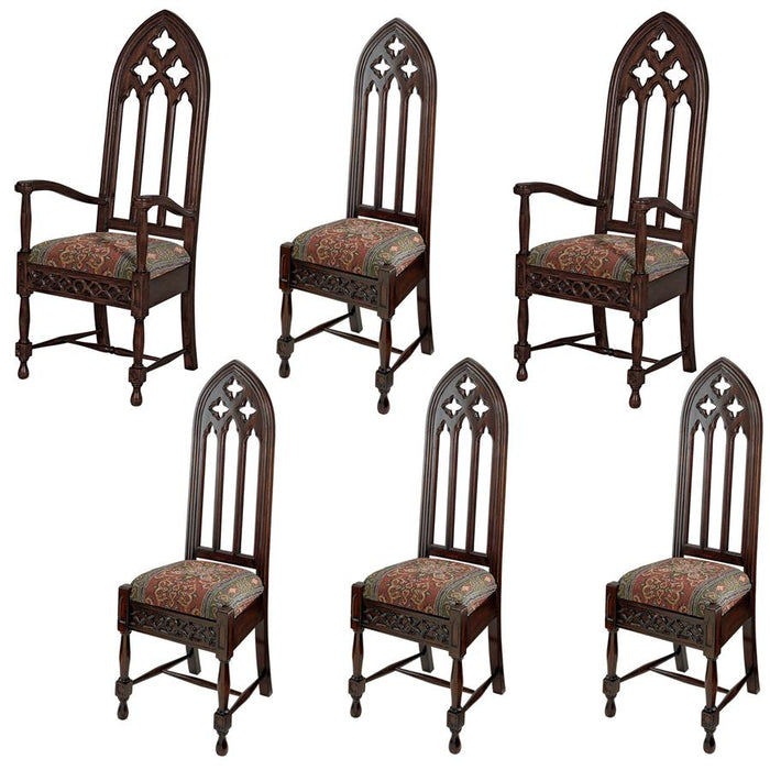 Design Toscano- Viollet-le-Duc Gothic Cathedral Chairs: Set of Six