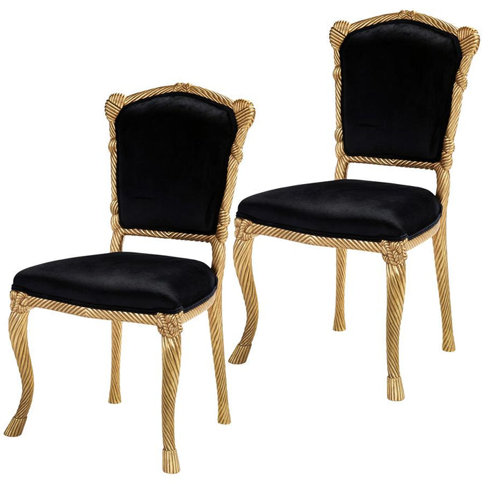 Design Toscano- Chateau de Compiegne Rope and Tassel Carved Chairs