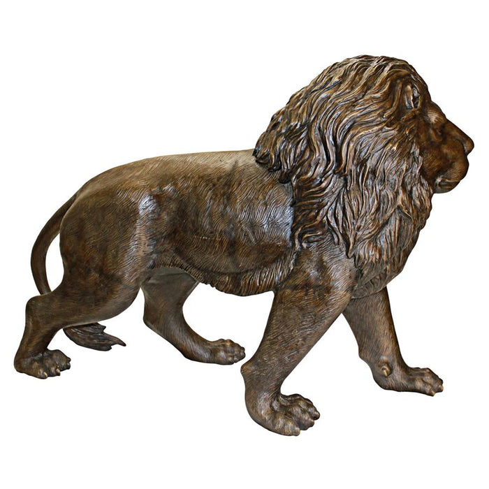 Design Toscano- Guardian Lion Cast Bronze Garden Statue: Left Foot Forward
