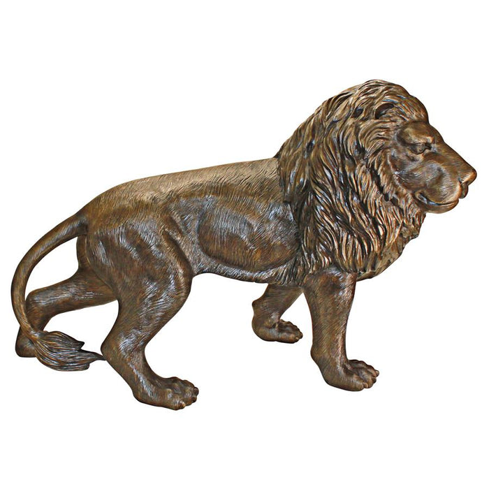 Design Toscano- Guardian Lion Cast Bronze Garden Statue: Right Foot Forward