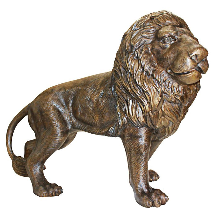 Design Toscano- Guardian Lion Cast Bronze Garden Statue: Right Foot Forward