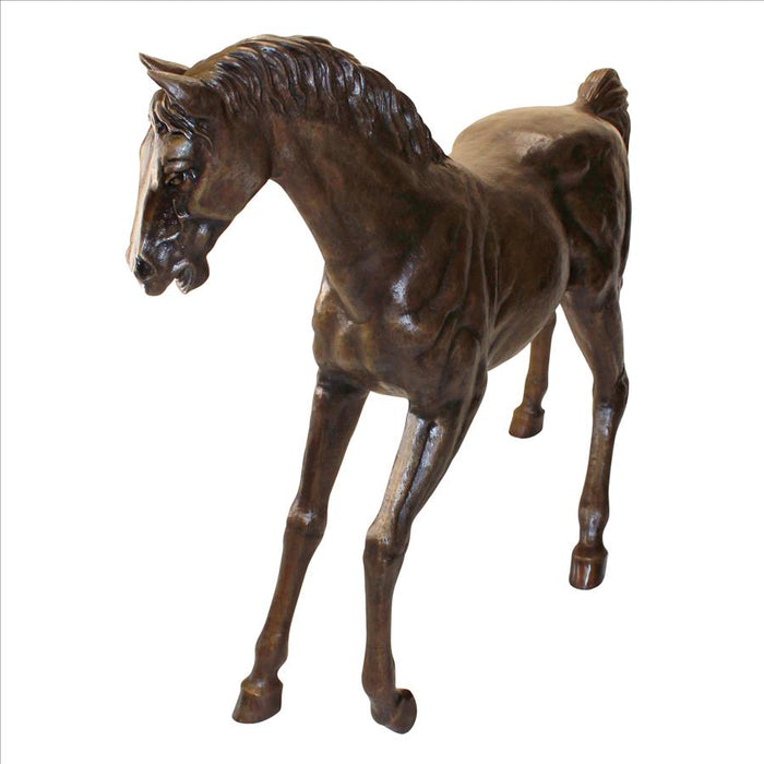 Design Toscano- Trotting Thoroughbred Horse Cast Bronze Garden Statue