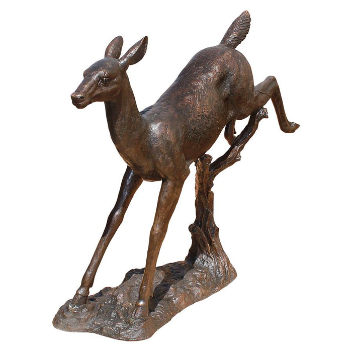 Design Toscano- Leaping Deer Cast Bronze Garden Statue