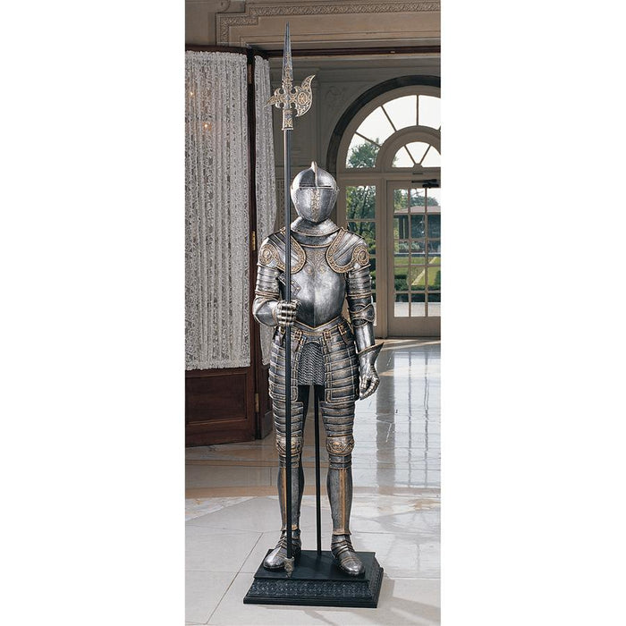 Design Toscano- 16th-Century Italian Armor Sculpture with Halberd
